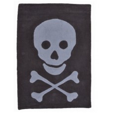 Cotton Rug Skull: Grey - Blue Cotton Rug Skull: Grey - Blue